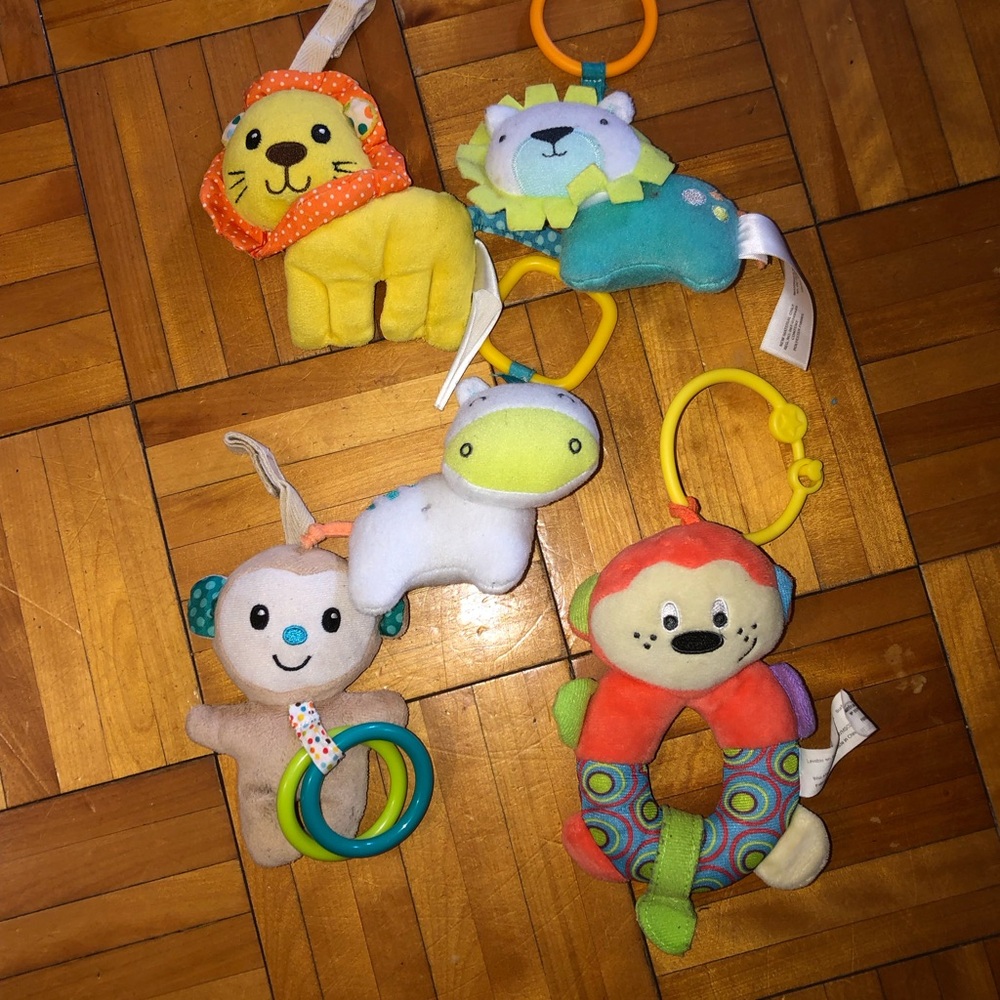 5 Colorful Animal Plush Toy Set Safari jungle